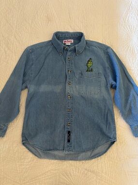 Dr Seuss Old Globe Theatre San Diego The Grinch Denim Shirt
